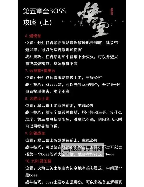 《黑神话悟空》全章节BOSS位置分享 各章节有哪些BOSS图1